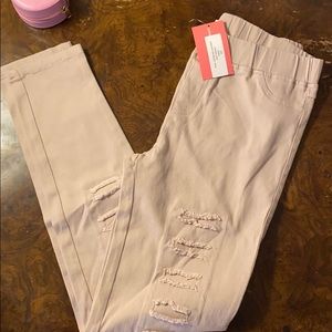 Distressed Jeggings, mauve, Large